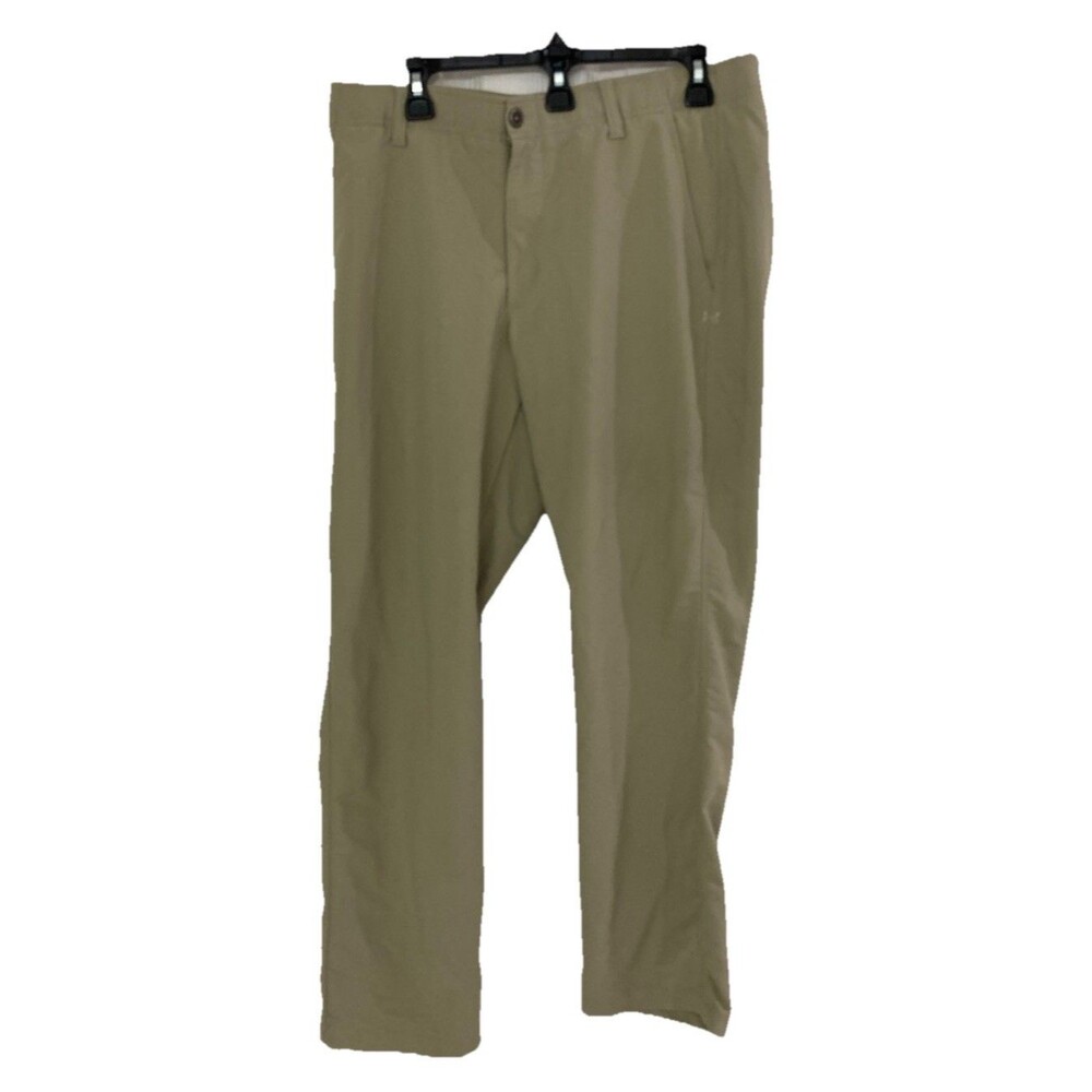 Men's Under Armour Match Play Straight Leg Golf Pants Beige Size 36x30